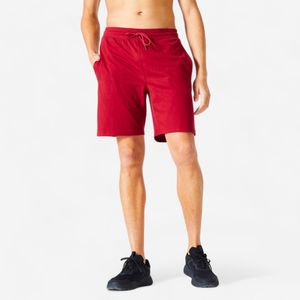 Fitness short voor heren 500 essentials bordeauxrood
