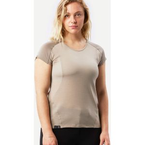 Merino shirt met korte mouwen voor trekking dames mt500