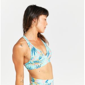 Halter bikinitop met racerback. ana leoplant turquoise