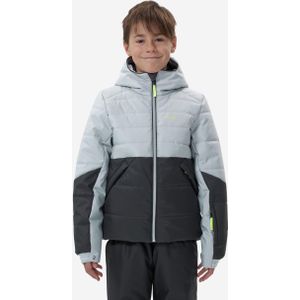 Heel warme en waterdichte ski-jas voor kinderen 180 warm zwart grijs