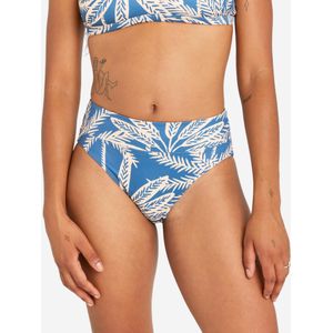 Bikinibroekje met hoge taille dames savana palmer blauw