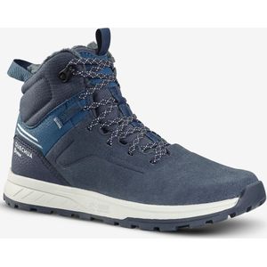 Warme waterdichte wandelschoenen voor kinderen sh500 leer veters maat 35-38