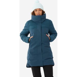 Erg warme lange ski-jas voor dames 500 warm petrolblauw
