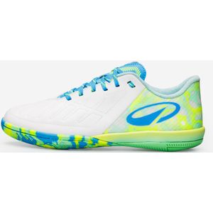 Zaalvoetbalschoenen kind ginka pro wit/blauw/groen