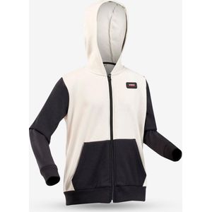 Warme en zachte hoodie voor skaten en snowboarden kinderen 500 beige en zwart