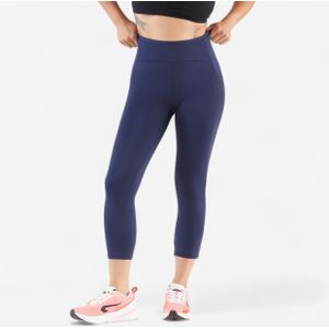 Ademende driekwart hardlooptight voor dames run 500 comfort marineblauw