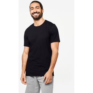 Fitness t-shirt voor heren slim fit 500 zwart