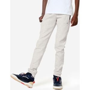 Joggingbroek uniseks katoen voor kinderen lichtgrijs