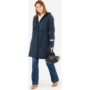Dames regenjas 940 met capuchon voor op de fiets marineblauw