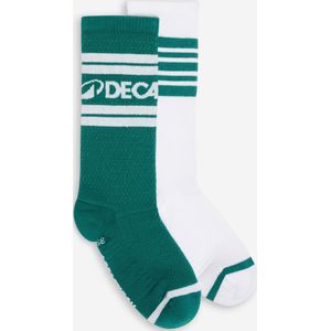 Halfhoge sokken groen/wit 2 paar