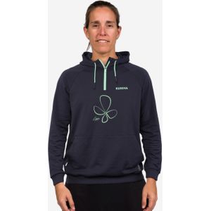 Technische padel hoodie voor dames pro lucia sainz zwart groen