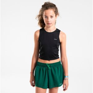 Ademende hardloopshort en korte tight 2-in-1 meisjes dry+ 900 groen
