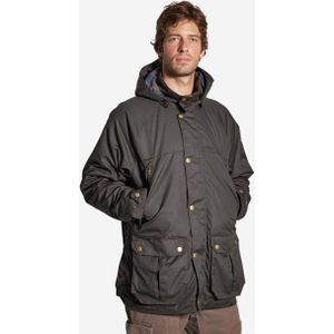 Warme jas 500 gewaxt katoen bruin