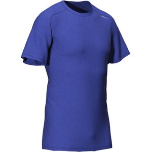 Fitnesssshirt voor heren essential ademend ronde hals gemêleerd blauw