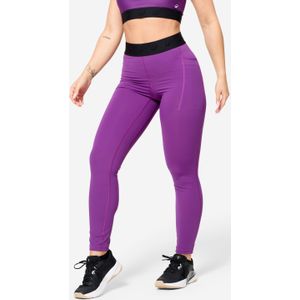Fitnesslegging met elastische tailleband voor dames paars