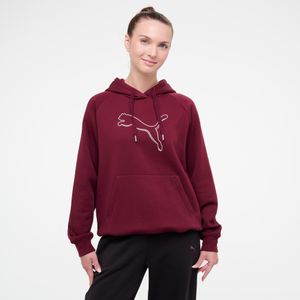 Hoodie dames katoen bordeaux