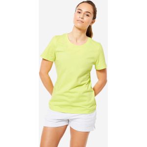 Fitnessshirt voor dames 500 essentials tropisch geel