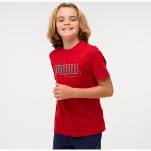Katoenen kinder t-shirt rood met opdruk
