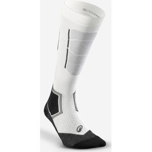 Skisokken 500 merinowol zwart/wit