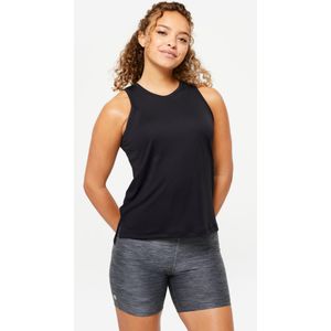 Fitness top voor dames recht model zwart