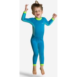 Wetsuit ti warm kinderen zwemmen neopreen blauw/groen