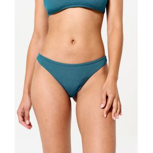 Bikinibroekje lulu folk dames met textuur tanga petrolblauw
