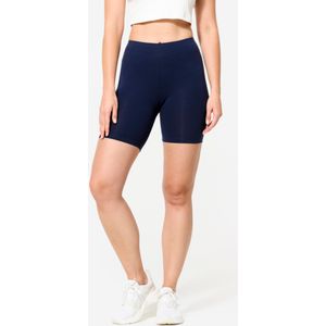 Bikershort voor fitness dames staalblauw