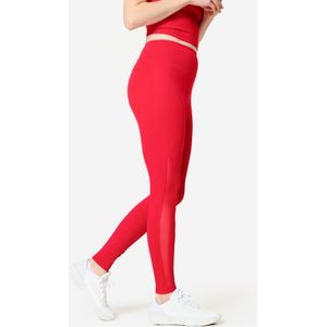 Ademende fitnesslegging met hoge taille en mesh inzetstuk voor dames rood