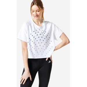 T-shirt voor cardiofitness dames wit