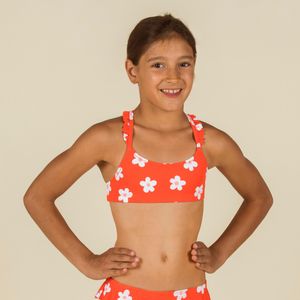 Bikinitop voor zwemmen meisjes lila marg rood