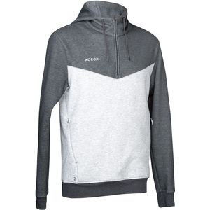 Hockey trui met capuchon heren fh500 lichtgrijs/wit