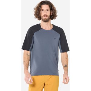 Fietsshirt met korte mouwen cargo shirt heren grijs zwart