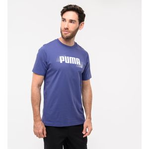 Heren-t-shirt katoen blauw