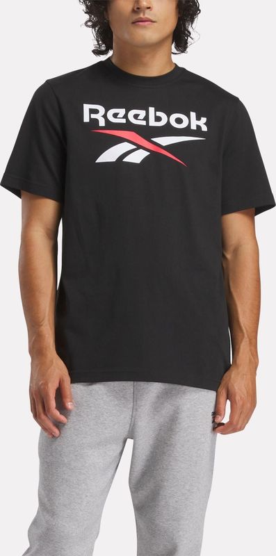 Reebok - Identity Big Logo Tee - T-shirt - Zwart/Wit/Rood - Heren