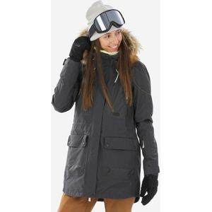 Snowboardjas voor dames snb 500 compatibel met ziprotec grijs