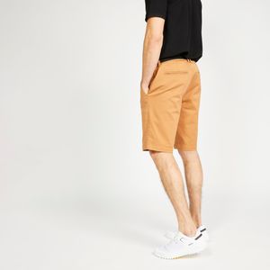 Golfshort voor heren mw500 chino geelbruin