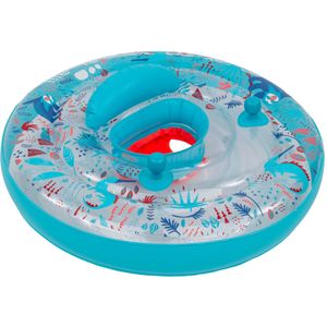 Opblaasbare zwemband met zitje en handgrepen voor baby's van 7-15 kg transparant
