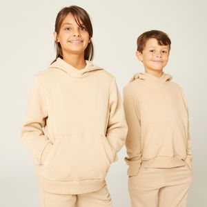 Katoenen hoodie kinderen beige