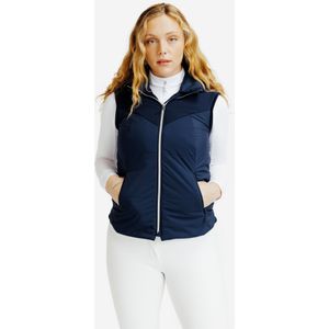 Warme bodywarmer ruitersport voor dames 900 marineblauw