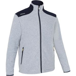 Warme fleece jas voor zeilen heren sailing 100 gemêleerd grijs marineblauw