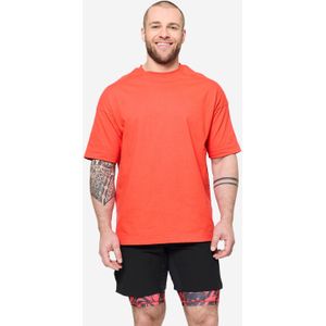 Fitness t-shirt loose fit voor heren oranje