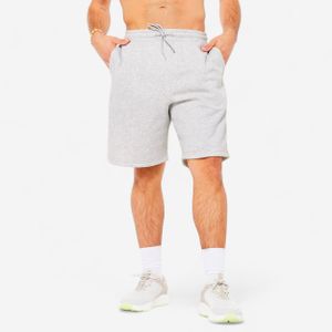 Molton fitness short met zakken voor heren grijs
