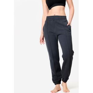 Warme fleece fitnessbroek voor dames donkergrijs