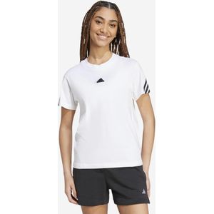 T-shirt bedrukt met 3 strepen adidas voor dames - wit