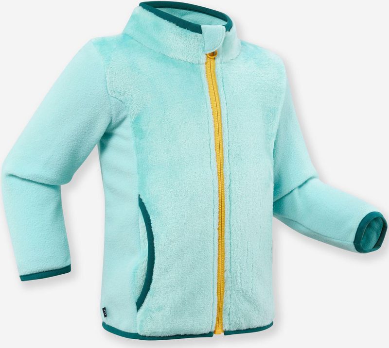 Fleecevest voor skiën/sleeën voor peuters midwarm turquoise