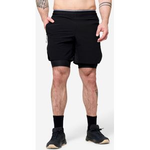 Ademende en lichte crosstrainingshort voor heren celliant zwart/grijs
