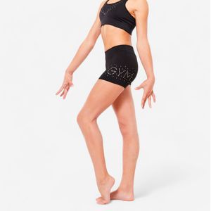 Turnshort voor meisjes glanzend zwart