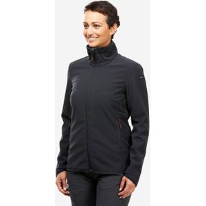 Winddichte en warme softshell jas voor dames mt100 zwart