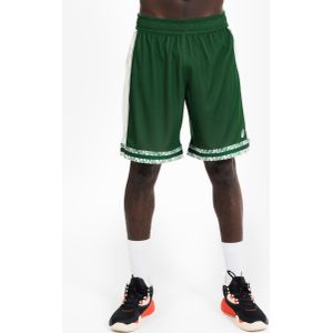 Omkeerbare basketbalshort 500 voor volwassenen beige/groen