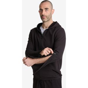 Gemakkelijk aan te trekken herensweater met rits zwart